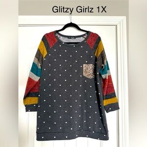 Glitzy Girlz top 1X